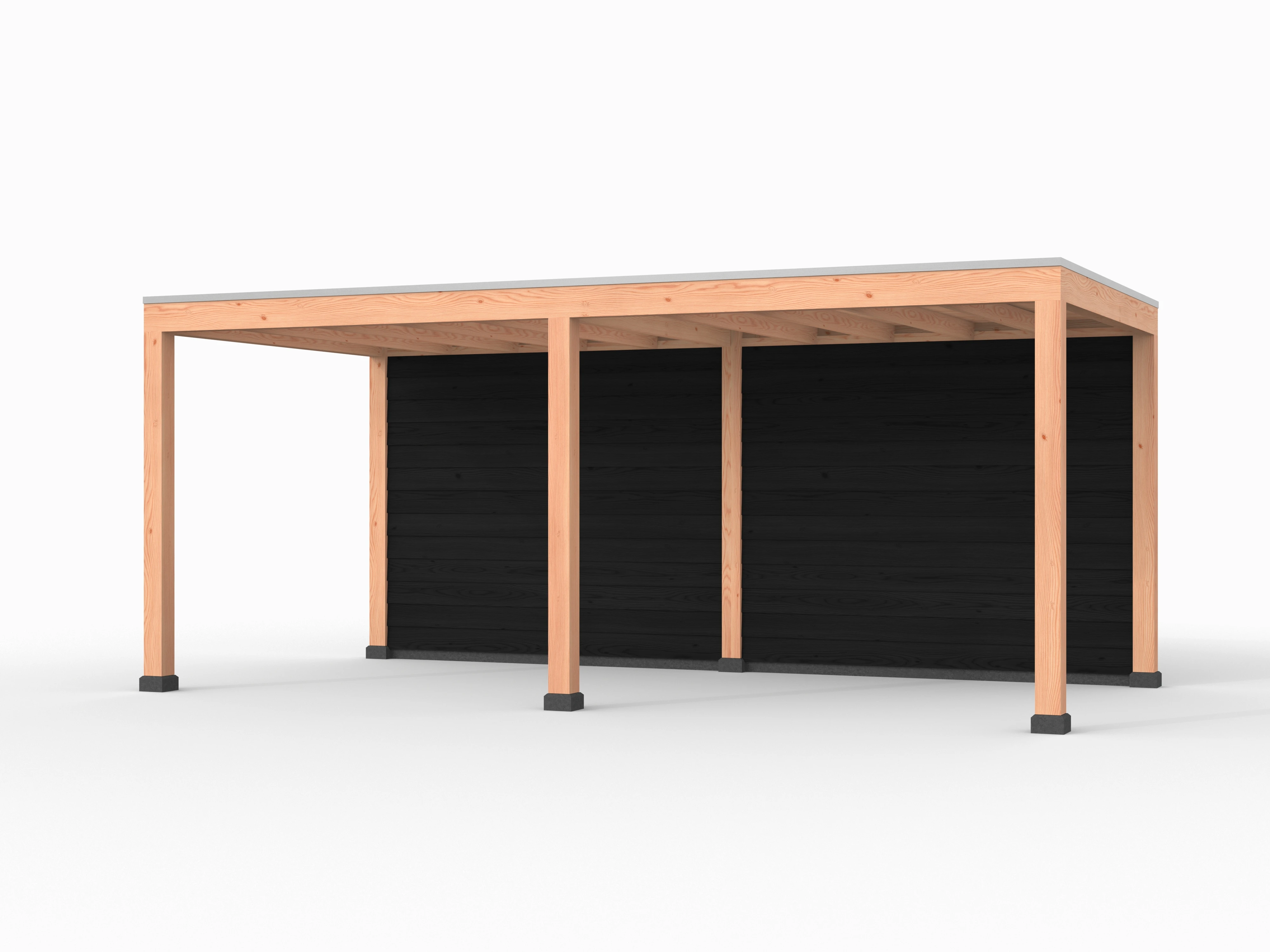 Douglas overkapping, 600 x 300, met achterwand, Westwood Elegant zwart - Afbeelding 1